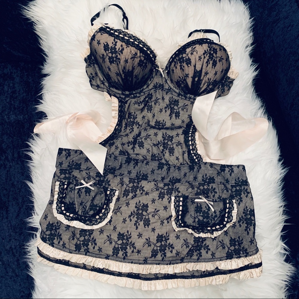 Sexy Victoria Secret French Maid Teddy 36C #{••7}